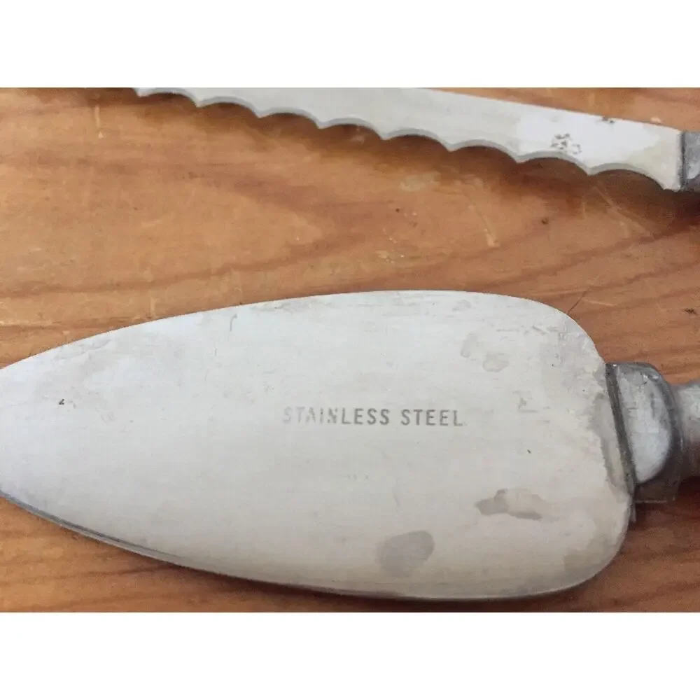 Set of 3 Vintage Butterscotch Bakelite Flatware Utensils Pie Slicer Tomato Knife